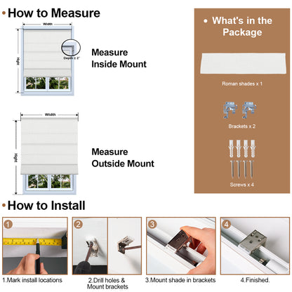 Berissa Pure Soft Waffle Texture Roman Shade Cordless Child Safe