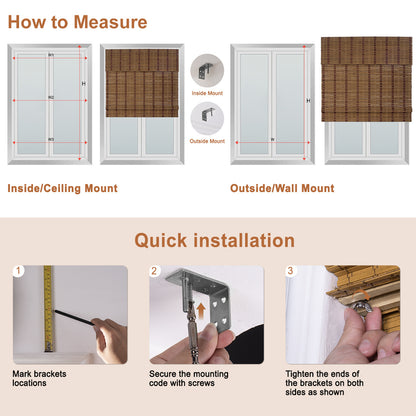How to measure and install Berissa Minimalist Natural Contemporary Eco Chic Premium Bamboo Shades for your windows.