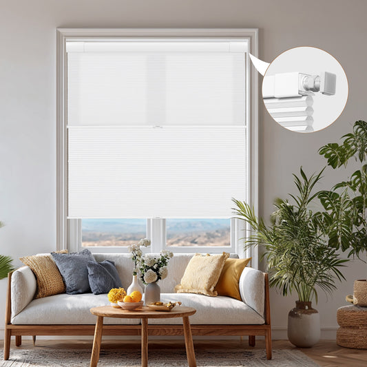 Berissa No Tools No Drill Blackout/Light Filtering Double Honeycomb Shades