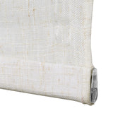 Berissa Soft Creamy Cotton Beige Textured Roman Shades: Bottom Rail View
