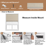 Berissa Double Shades HanDe Series Blackout and Semi View White Roman Shades: Installation & Hardware Diagram