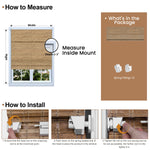 Berissa Sunwoven Natural Bamboo Roman Shade: Installation & Hardware Diagram