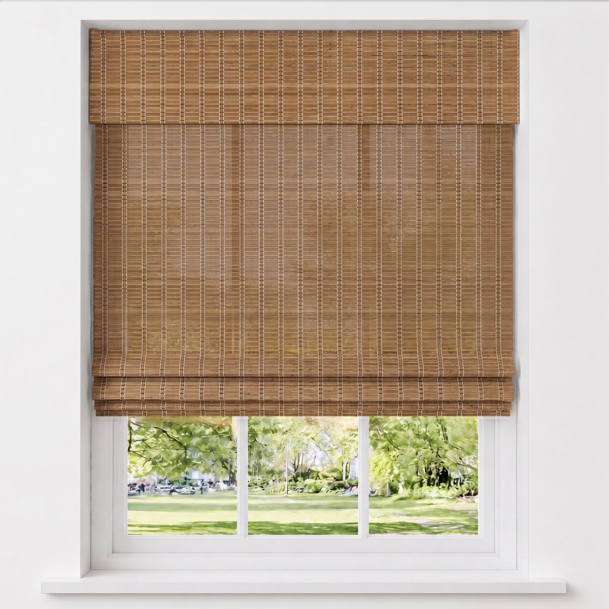 Berissa Cordless Warm Light Filtering Handcrafted Texture Bamboo Shades