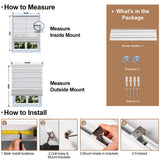 How to measure and install Berissa Canvas with Walnut Stripes Roman Shades, including inside and outside mount instructions.