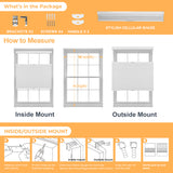 Berissa Classic Blackout Top Down Bottom Up Cellular Shades installation guide with measuring instructions.