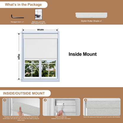 Berissa Integrated Valance Linen Texture Roller Shades