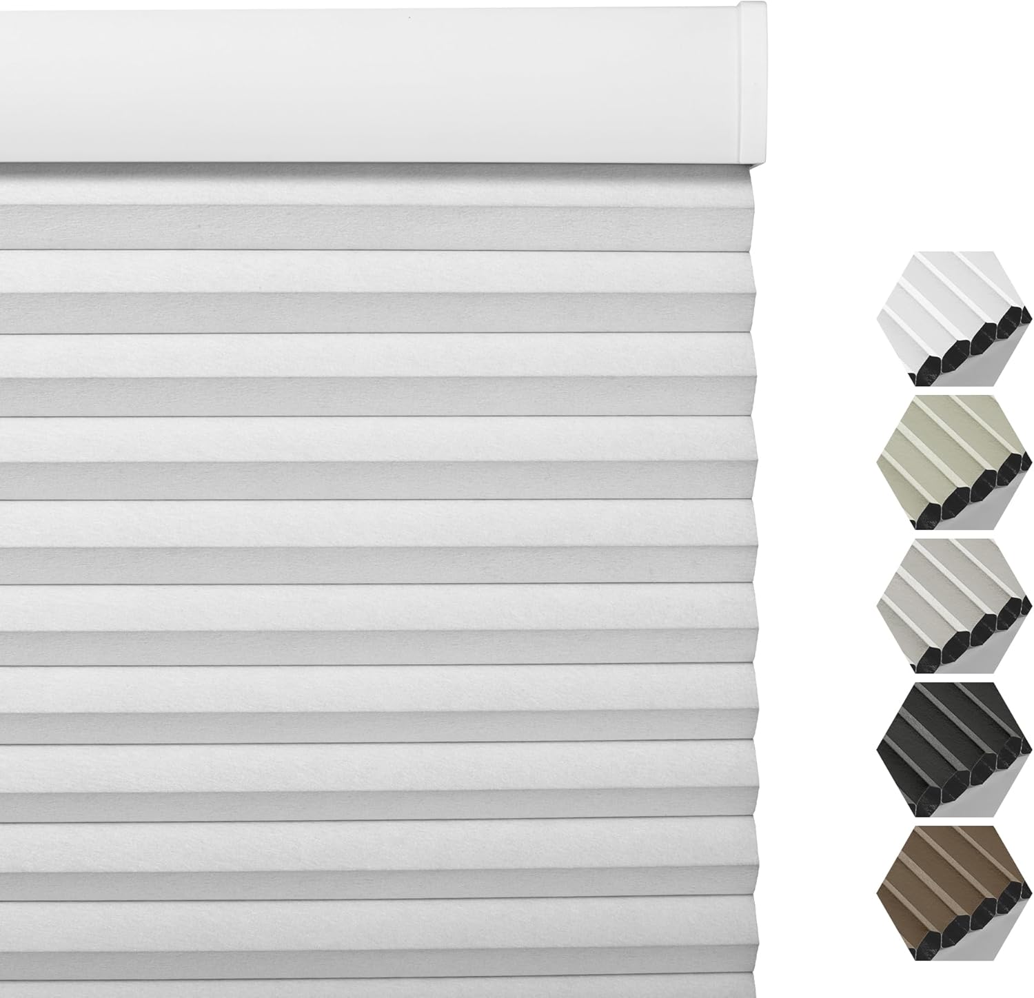 Berissa 1.5 Inch Heat Insulated Cellular Blinds in white with color options available.