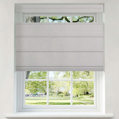 Berissa Custom Blackout Flat Fold Roman Top Down Bottom Up Shade Cordless: Product Showcase Image