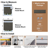 Berissa Linen Look Blackout Flat Fold Top Down Bottom Up Roman Shade: Installation & Hardware Diagram
