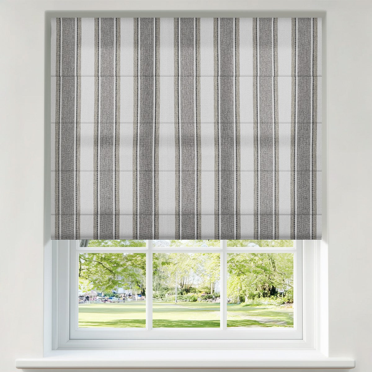 Berissa Modern No Tool Vertical Stripe Cordless Roman Shade: Product Showcase Image