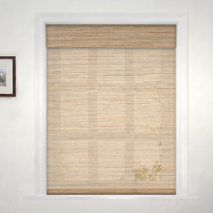 Berissa Natural Soft Glow Woven Bamboo Roman Shade