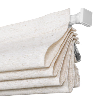 Berissa No Tool Oatmeal Linen Textured Roman Shades: Headrail Detail 1