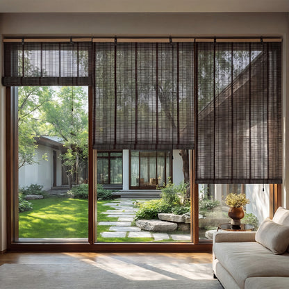 Berissa Custom Natural Outdoor Bamboo Roll Up Shades: Practical Application of Shades