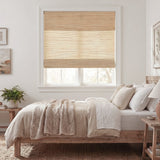 Berissa Natural Soft Glow Woven Bamboo Roman Shade
