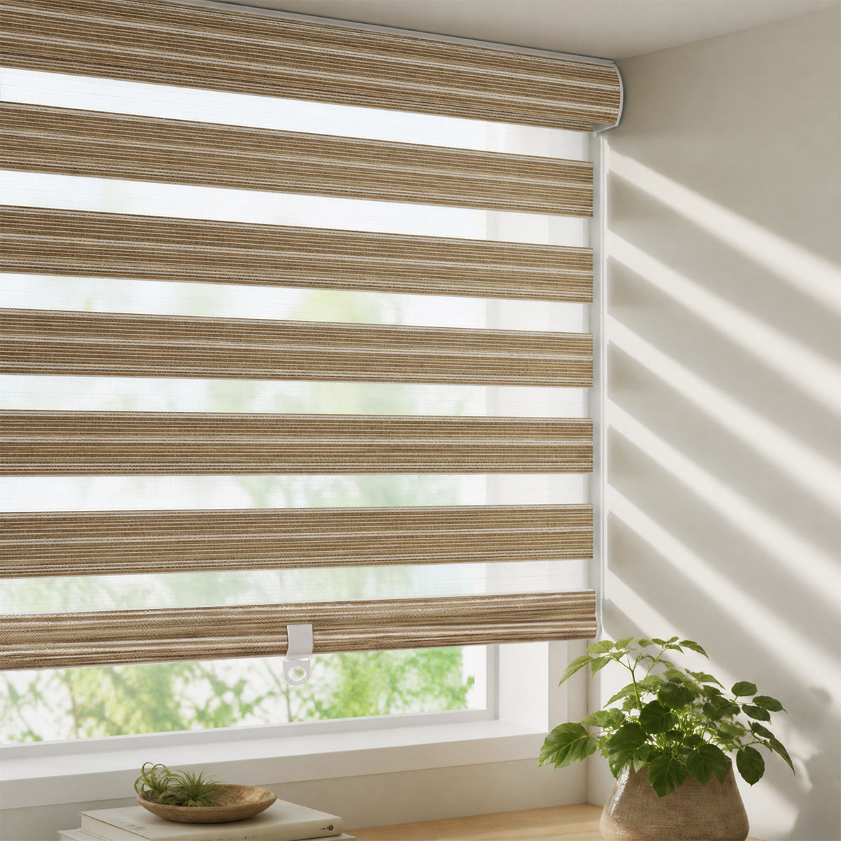 Berissa Custom Size Modern Day and Night Zebra Blinds