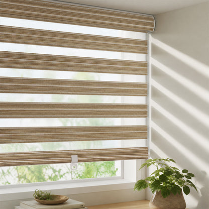 Berissa Custom Size Modern Day and Night Zebra Blinds