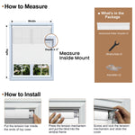 Berissa No Tools No Drill Blackout Light Filtering Double Honeycomb Shades: 
