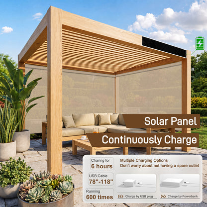 Berissa Custom Outdoor Cordless Patio Roller Shade