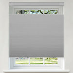 Berissa No Drill Top Down Bottom Up Blackout Honeycomb Cellular Shades installed in a window.