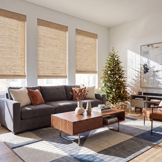 Berissa Elegant Privacy With Breathable Light Control Premium Grasscloth Window Shades