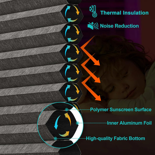 Berissa Classic Thermal Cordless Cellular Shades  Noise Reduction