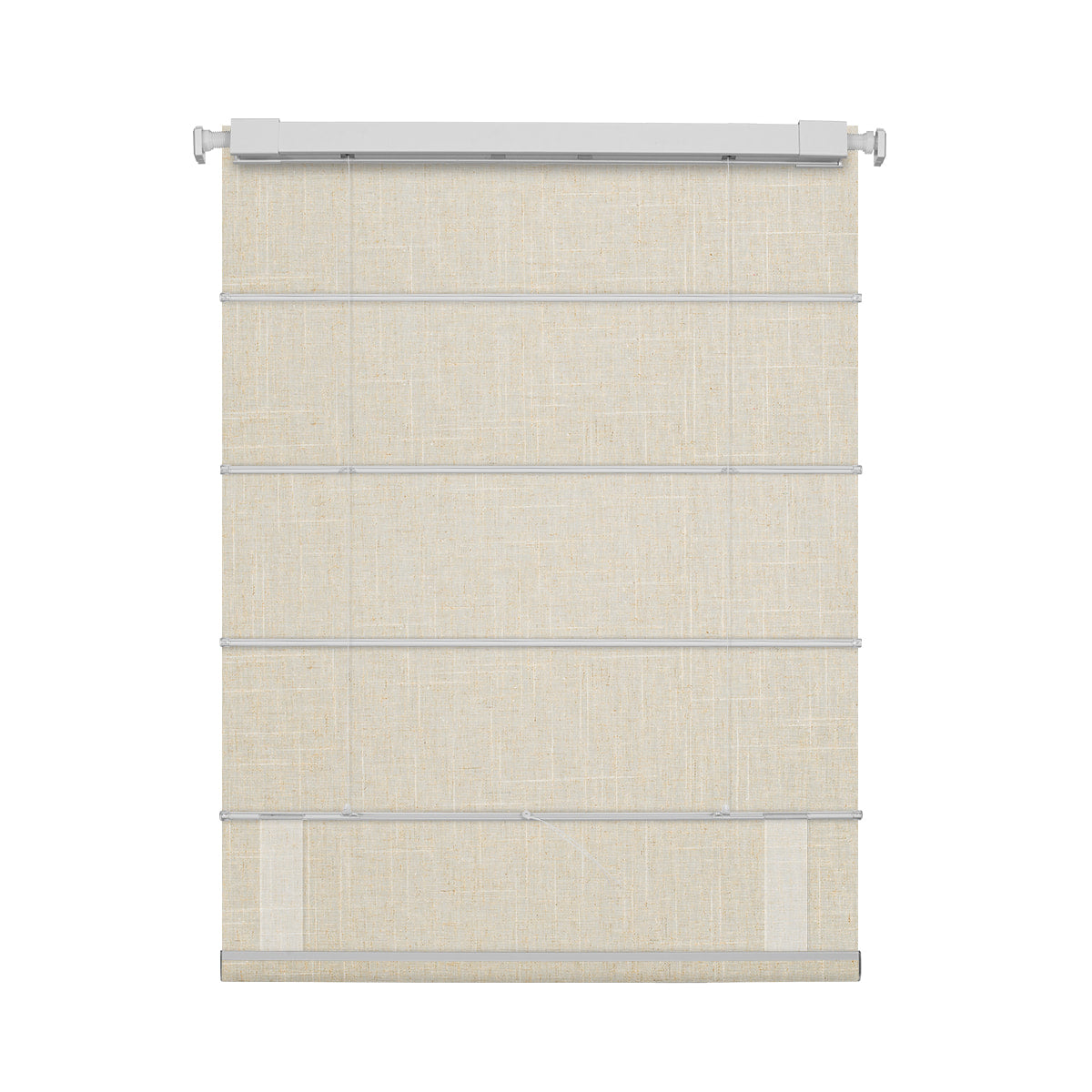 Berissa Custom Linen Vista Linen Classic No Drill Roman Shades showcasing a refined linen-inspired fabric.