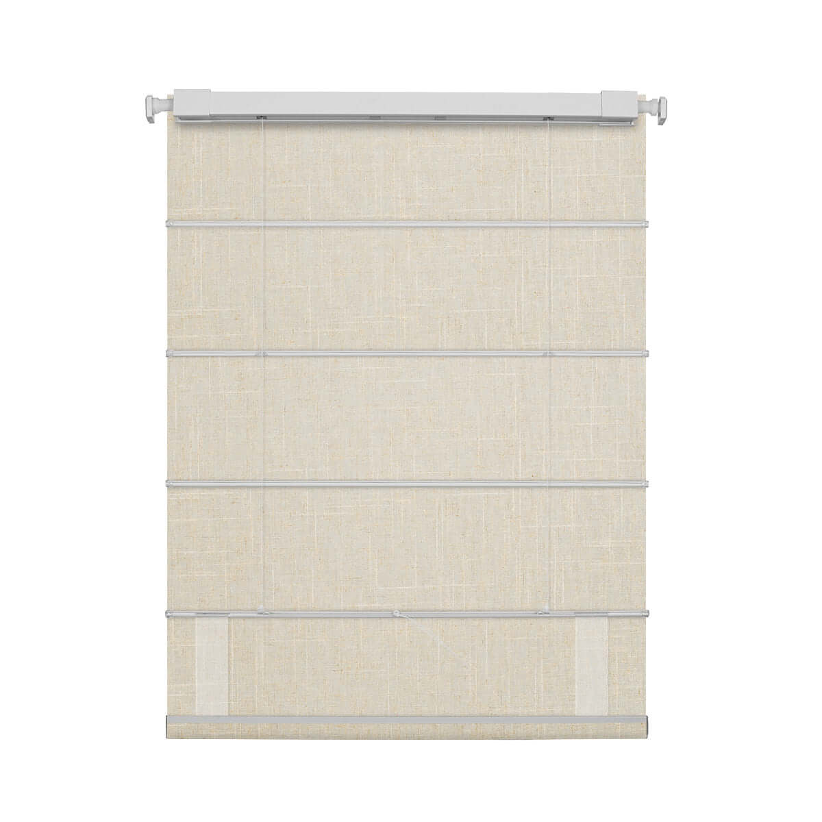Berissa Custom Linen Vista Linen Classic No Drill Roman Shades showcasing a refined linen-inspired fabric.