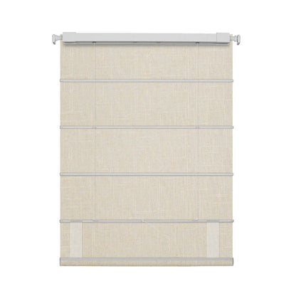 Berissa Custom Linen Vista Linen Classic No Drill Roman Shades showcasing a refined linen-inspired fabric.