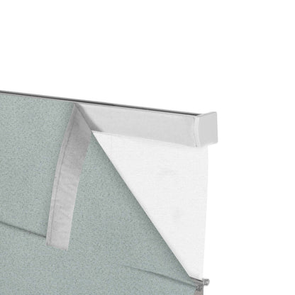 Beeissa Cordless Double Shades Blackout and Semi View White Day Night Roman Shades, close-up showing shade fabric details.