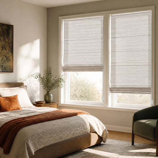 Berissa Corded Light Filtering Natural Woven Roman Shade