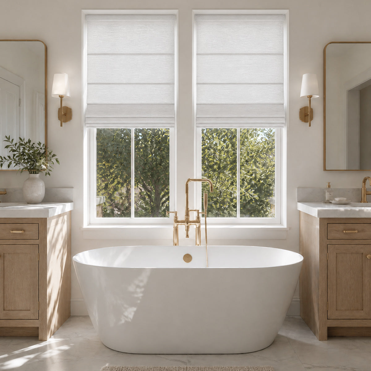 Berissa Soft Fold Sheer Roman Shades Cordless