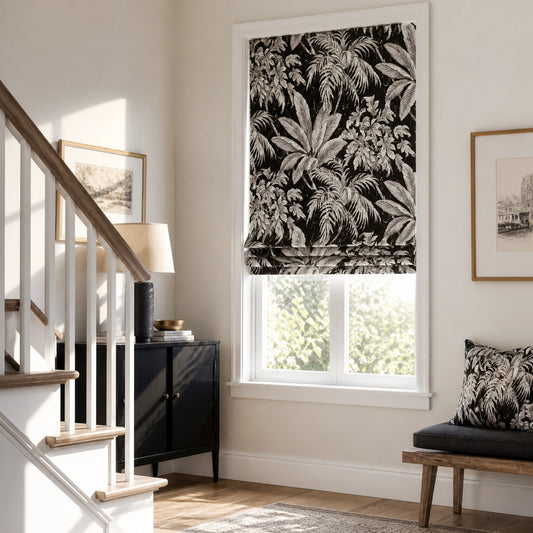 Berissa No-Drill Cordless Blackout Botanical Roman Shade