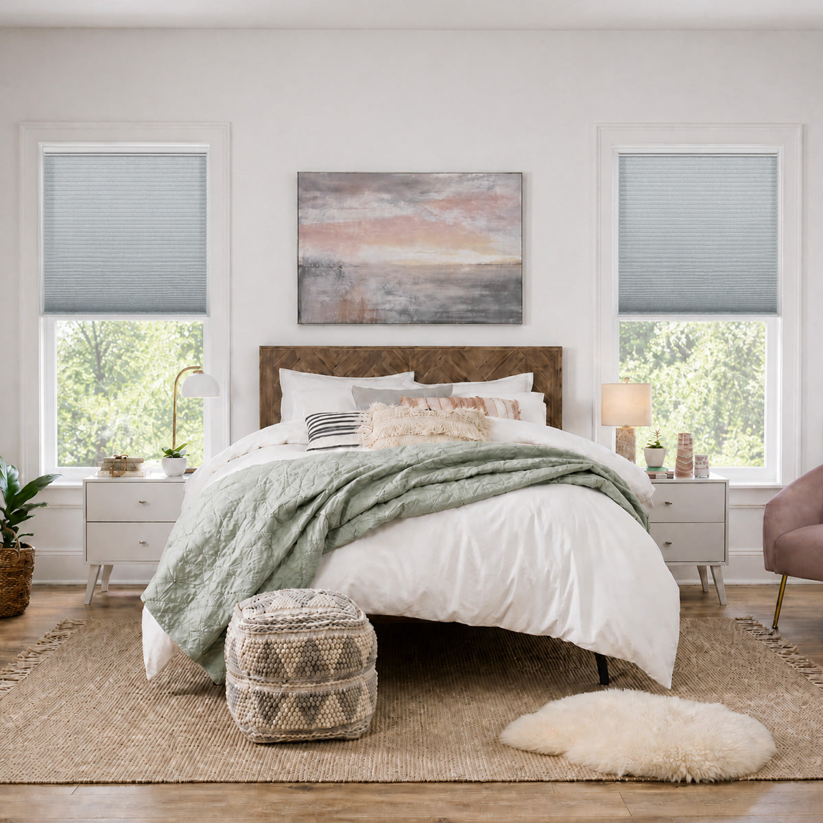 Berissa Custom No Drill Double Insulating Cellular Shades