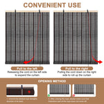 Berissa Custom Natural Outdoor Bamboo Roll Up Shades: Operation Guide Diagram
