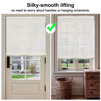 Berissa Soft Creamy Cotton Beige Textured Roman Shades:  Key Selling Points Showcase 2