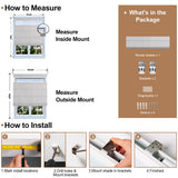 Berissa Custom Blackout Flat Fold Roman Top Down Bottom Up Shade Cordless: Installation & Hardware Diagram