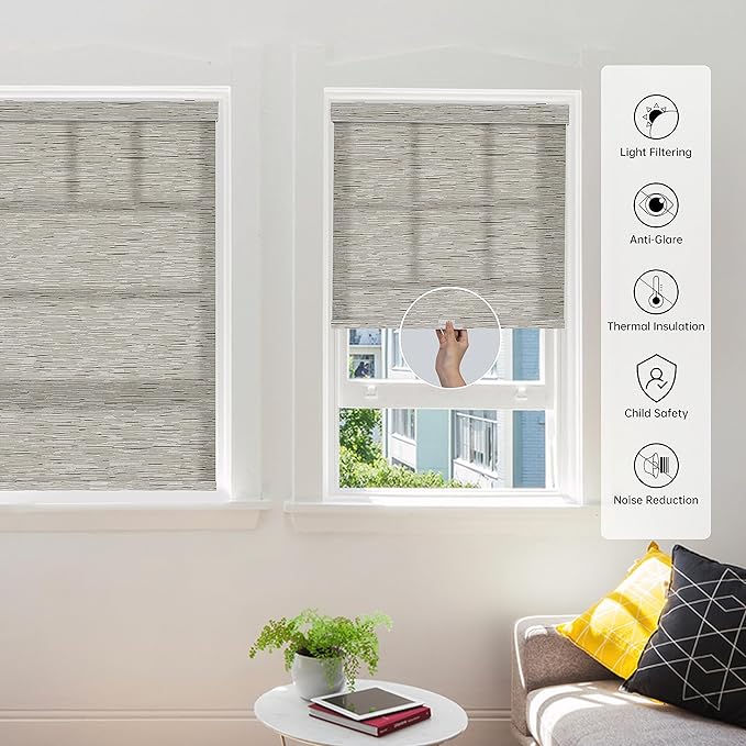 Stores enrouleurs en tissu jacquard sans fil Berissa Classic