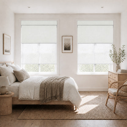 Berissa Cordless Double-Layered Reverse Roll Roller Shades with Valance