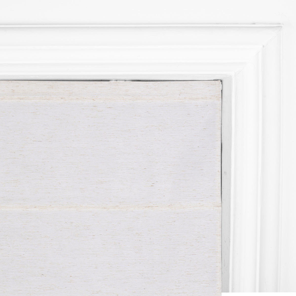 Berissa No Tool Oatmeal Linen Textured Roman Shades: Headrail Detail 2