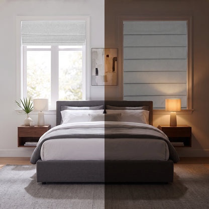 Berissa Custom Blackout Soft Fold Roman Shades Cordless