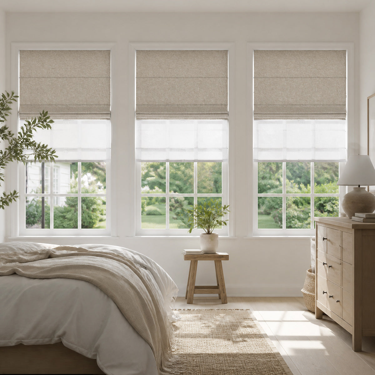 Berissa Day Night Soft Elegant Blackout Custom Color Roman Shades