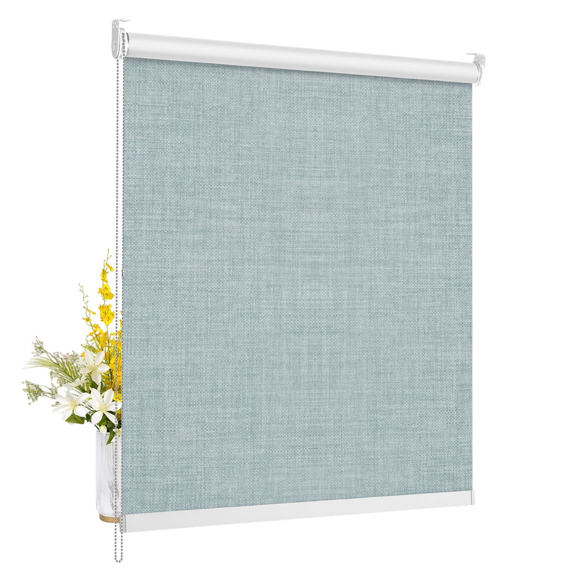 Imitation Linen Blackout-Blue Gray