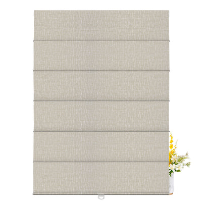 Berissa Natural Woven 70 Blackout Lien Fabric Roman Shades: FB06-Beige