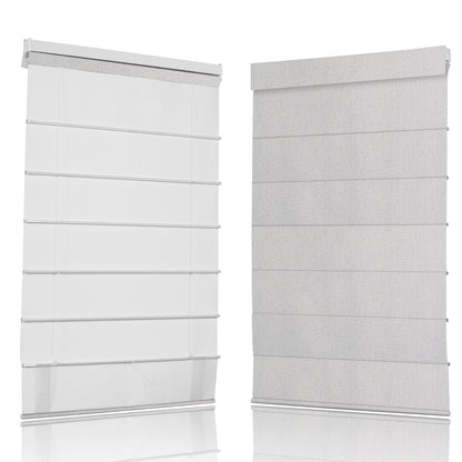 Berissa Ivory Lines Blackout Top Down Bottom Up Roman Shades