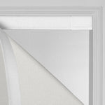 Berissa Timeless Light Filtering Checkered No Drill Roman Shades showing no-drill installation system