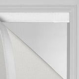 Berissa Timeless Light Filtering Checkered No Drill Roman Shades showing no-drill installation system