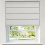 Berissa Timeless Light Filtering Checkered No Drill Roman Shades softly filtering light in a modern window setting.