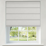 Berissa Timeless Light Filtering Checkered No Drill Roman Shades softly filtering light in a modern window setting.