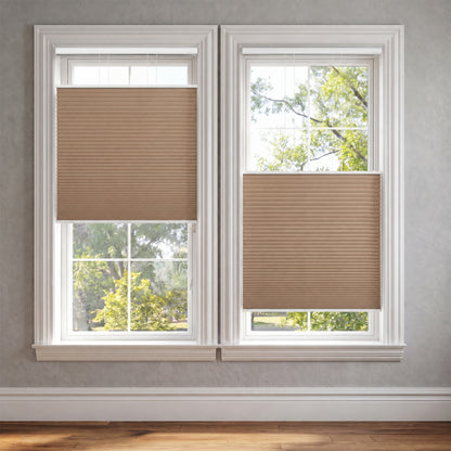 Berissa Motorized No-Drill Top-Down Bottom-Up Blackout Cellular Shade
