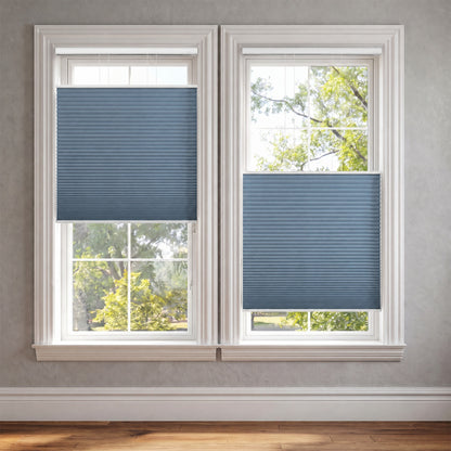 Berissa Motorized No-Drill Top-Down Bottom-Up Blackout Cellular Shade